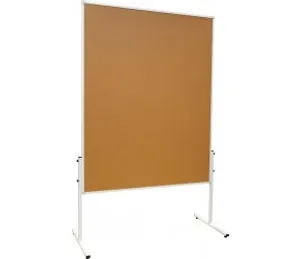 Moderačná obojstranná tabuľa korková 120x150cm na kolieskach
